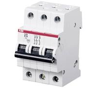 ABB S203-B20 Miniature Circuit Breaker, 3 Pole, Type B, 6/10kA Breaking Capacity, 20 Amp Current (2CDS253001R0205)