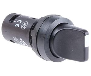 ABB C2SS1-10B-11 Compact Selector Switch, 2-pos Fixed B&C, Short handle, Black, Non-Illuminated, Black Plastic, 1NO+1NC (ABB1SFA619200R1076)