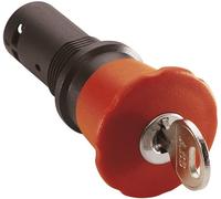 ABB CE4K1-10R-11 Compact Emergency Stop, Key Release, Mushroom 40mm, Red, Non-Illuminated, Black Plastic, 1NO+1NC (ABB1SFA619552R1071)