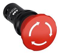 ABB CE4T-10R-01 Push Button Switch, 30 mm, Twist Release, 1 NC, Red