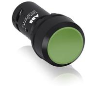 ABB CP1-10G-10 Compact Pushbutton, Momentary, Flush, Green, Non-Illuminated, Black Plastic, 1NO (ABB1SFA619100R1012)