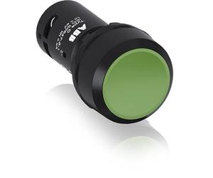 ABB CP1-10G-11 Compact Pushbutton, Momentary, Flush, Green, Non-Illuminated, Black Plastic, 1NO+1NC (ABB1SFA619100R1072)