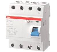 ABB F204 A-63/0.03-L Residual Current Circuit Breaker - 4P - Type A - 30mA - 63A 2CSF204123R1630