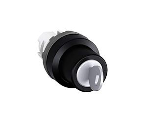 ABB M2SSK2-101 Modular Selector Switch, 2 Position, Key, Black/Key, Non-Illuminated, Black plastic, No Contact Block (ABB1SFA611281R1001)