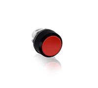 ABB MP1-10R Modular Pushbutton, Momentary, Flush, Red, Illuminated, Chrome metal, No Contact Block (ABB1SFA611100R1001)