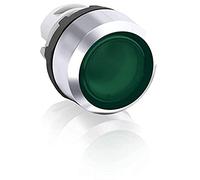ABB MP1-31G Modular Pushbutton, Momentary, Flush, Green, Illuminated, Chrome metal, No Contact Block (ABB1SFA611100R3102)