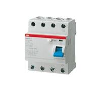 ABB Protecta Plus F204 A-63/0.1 Residual Current Circuit Breaker • 4 Pole • 63A • Type A • 100mA • RCCB • DIN Rail • F200 Series • Earth Fault Protection • 2CSF204101R2630