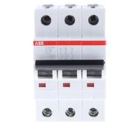 ABB Protecta Plus S203M-C10 Miniature Circuit Breaker • 3 Pole • 10A Type C • 440V AC / 12V DC • 10kA Breaking Capacity • DIN Rail Mount • System pro M Compact • Industrial MCB • 2CDS273001R0104