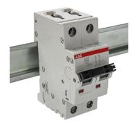 ABB S202-D16 Miniature Circuit Breaker, 2 Pole, Type D, 6/10kA Breaking Capacity, 16 Amp Current (2CDS252001R0161)