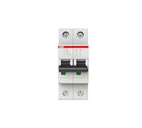 ABB S202-D40 Miniature Circuit Breaker, 2 Pole, Type D, 6/10kA Breaking Capacity, 40 Amp Current (2CDS252001R0401)