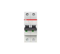 ABB S202-K20 Miniature Circuit Breaker, 2 Pole, Type K, 6/10kA Breaking Capacity, 20 Amp Current (2CDS252001R0487)