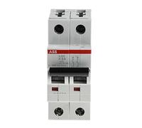 ABB S202-K6 Miniature Circuit Breaker, 2 Pole, Type K, 6/10kA Breaking Capacity, 6 Amp Current (2CDS252001R0377)