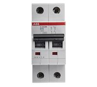 ABB S202M-B6 Miniature Circuit Breaker, 2 Pole, Type B, 10/15kA Breaking Capacity, 6 Amp Current (2CDS272001R0065)