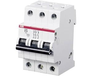 ABB S203-B25 Miniature Circuit Breaker, 3 Pole, Type B, 6/10kA Breaking Capacity, 25 Amp Current (2CDS253001R0255)