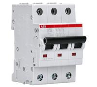 ABB S203-C40 Miniature Circuit Breaker, 3 Pole, Type C, 6/10kA Breaking Capacity, 40 Amp Current (2CDS253001R0404)
