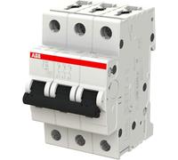 ABB S203-C50 Miniature Circuit Breaker, 3 Pole, Type C, 6/10kA Breaking Capacity, 50 Amp Current (2CDS253001R0504)