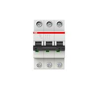 ABB S203-C80 Miniature Circuit Breaker, 3 Pole, Type C, 6kA Breaking Capacity, 80 Amp Current (2CDS253001R0804)