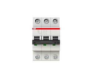 ABB S203-C80 Miniature Circuit Breaker, 3 Pole, Type C, 6kA Breaking Capacity, 80 Amp Current (2CDS253001R0804)