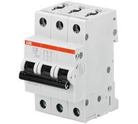 ABB S203-D10 Miniature Circuit Breaker, 3 Pole, Type D, 6/10kA Breaking Capacity, 10 Amp Current (2CDS253001R0101)