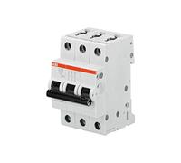 ABB S203-D40 Miniature Circuit Breaker, 3 Pole, Type D, 6/10kA Breaking Capacity, 40 Amp Current (2CDS253001R0401)