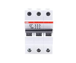 ABB S203M-B32 Miniature Circuit Breaker, 3 Pole, Type B, 10kA/15kA Breaking Capacity, 32 Amp Current (2CDS273001R0325)