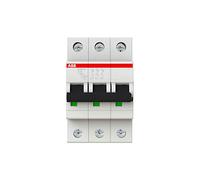 ABB S203M-C2 Miniature Circuit Breaker, 3 Pole, Type C, 10/15kA Breaking Capacity, 2 Amp Current (2CDS273001R0024)