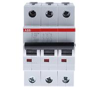 ABB S203M-C40 Miniature Circuit Breaker, 3 Pole, Type C, 10kA/15kA Breaking Capacity, 40 Amp Current (2CDS273001R0404)