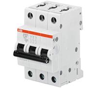ABB S203M-D32 Miniature Circuit Breaker, 3 Pole, Type D, 10kA/15kA Breaking Capacity, 32 Amp Current (2CDS273001R0321)