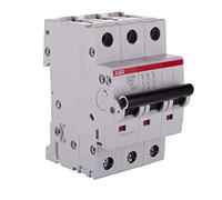 ABB S203M-D40 Miniature Circuit Breaker, 3 Pole, Type D, 10kA/15kA Breaking Capacity, 40 Amp Current (2CDS273001R0401)