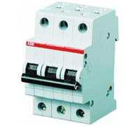 ABB S203M-D63 Miniature Circuit Breaker, 3 Pole, Type D, 10kA/15kA Breaking Capacity, 63 Amp Current (2CDS273001R0631)