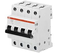 ABB S204M-D32 Miniature Circuit Breaker, 4 Pole, Type D, 10/15kA Breaking Capacity, 32 Amp Current (2CDS274001R0321)