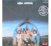 Abba - ABBA / ARRIVAL / Bildhülle mit illustrierter Text-Beilage / 1976 / Polydor # 2344 058 / Deutsche Pressung / 12" Vinyl Langspiel Schallplatte / mit Frontsticker INCLUDING THEIR SMASH-HITS DANCING QUEEN AND MONEY, MONEY, MONEY /