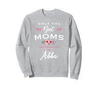 Abba Design: Only The Best Moms Get Promoted To Flower Sweatshirt, Adult Unisex, Heather Grey, Medium