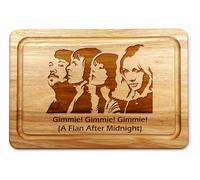 ABBA Inspired 'Gimme, Gimme, Gimme A Flan After Midnight' Hevea Hardwood Chopping Board Gift for ABBA Fans 30 x 20cm