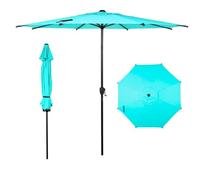 Abba Patio 7.5FT Lyon Outdoor Patio Umbrella Outdoor Table Umbrella with Push Button Tilt and Crank Market Umbrella 6 Sturdy Ribs UV Protection Waterproof for Garden Deck Backyard Pool, Turquoise