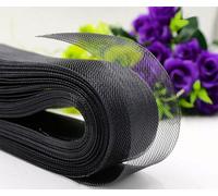 Abbaoww 50 Yards Stiff Black Horsehair Braid 1 Inch Wide for Sewing Wedding Dress Dance Gowns Accessories Shaping Trimming