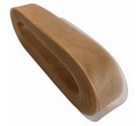 Abbaoww 50 Yards Stiff Brown Horsehair Braid 2 Inch Wide for Sewing Wedding Dress Dance Gowns Accessories Shaping Trimming