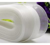 Abbaoww 50 Yards Stiff White Horsehair Braid 4 Inch Wide for Sewing Wedding Dress Dance Gowns Accessories Shaping Trimming
