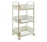 Abbaware 3 Tier Open Trolley Cart, Multi-Functional With Solid Steel Reinforced Castors, White