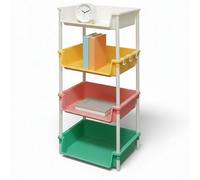 Abbaware 4 Tier Open Bookshelf, Multi-Functional, Macaron