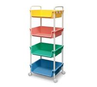 ABBAware 4-Tier Rolling Storage Cart with Wheels - Slim, Durable & Colourful Organiser for Home, Laundry, Office, Crafts or Garage