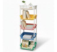 Abbaware 5 Tier Open Bookshelf, Multi-Functional, Macaron