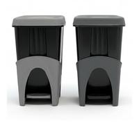 ABBAware Pedal Bin 20L x, Compact Foot Pedal with Removable Inner Bin, Hands-Free Waste Disposal, Ideal Waste Separation for Kitchen, Bathroom & Office, Pack of 2