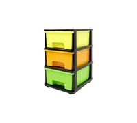 Abbaware Plastic Drawers Storage Unit With Wheels, 3 X 17L Drawer Tower, Storage Drawers, Toy Organizer, Candy Multicolour