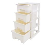 Abbaware Plastic Storage Chest With Wheels, Storage Boxes, Tower, 4 X 17L Drawers, White