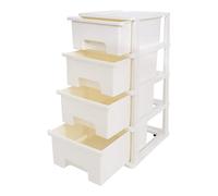 Abbaware Plastic Storage Chest With Wheels, Storage Boxes, Tower, 4 x 17L Drawers, White