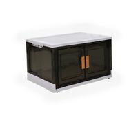 ABBAware Vertical Box 86L Plastic Stackable And Collapsible Storage Boxes With Individual Lids, Wheels & Doors (Pack Of 1)