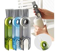 ABBCDTT 3 In 1 Multifunctional Cleaning Brush,Multifunctional Brush,Tiny Bottle Cup Lid Detail Brush Straw Cleaner Multi-Functional Crevice for Nursing Cups Cover (3 pcs,Mixed)
