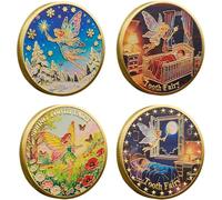 Abbdbd 4pcs Printed Tooth Fairy Coin, Lucky Coin for Lost Tooth, Teeth Changing Commemorative, Reward Coin Art Collection