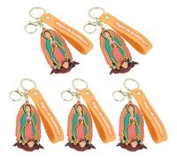 Abbdbd 5pcs Cute Jesus Keyrings with Wristlet Judas Tadeo Keychains Fashion Key Holder for Birthday Christmas Stocking Favor